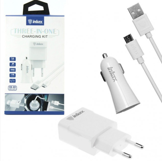 

Сетевое / автомобильное зарядное устройство inkax CD-43 3in1 micro-USB CD 43 Micro
