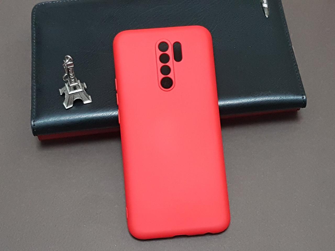 

Чехол бампер силиконовый для Xiaomi Redmi 9 Ксиоми Сяоми цвет красный (Red) Soft-touch Микрофибра