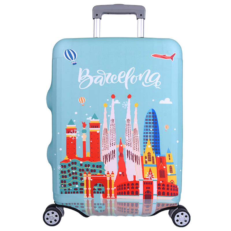 

Защитный чехол для чемодана Travel M 24" Бирюзовый / Барселона