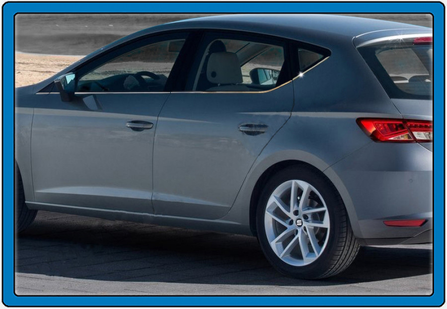 

Seat Leon 2013↗ гг. Молдинг боковых стекол (5 дверный, 8 шт, нерж)