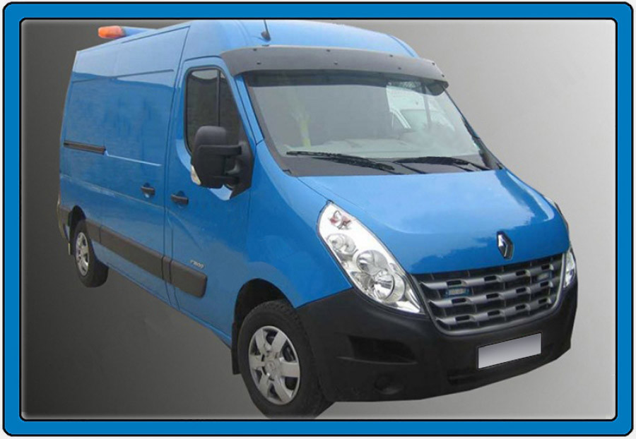 

Renault Master 2011↗ гг. Козырек на лобовое стекло (черный глянец, 5мм)