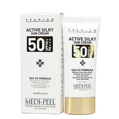 Сонцезахисний крем з комплексом пептидів Medi-peel Active Silky Sun Cream SPF 50+PA+++ , 50 мл