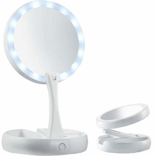 

Зеркало светодиодное с LED подсветкой для макияжа My Fold AWAY MIRROR раскладное круглое с увеличением