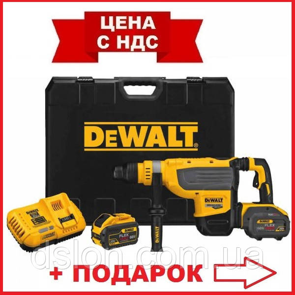 

Перфоратор аккумуляторный DeWALT DCH733X2 бесщёточный, SDS MAX, 54 В, 13.3 Дж, 2 режима, чемодан, вес 9.75 кг