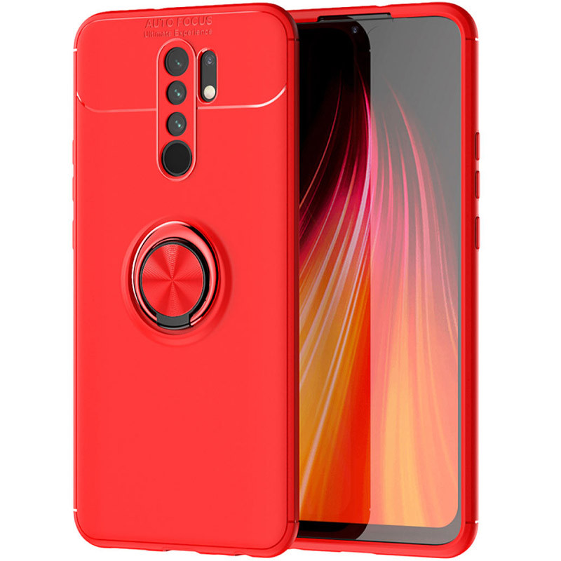 

Ударопрочный чехол Deen ColorRing под магнитный держатель для Redmi 9 Красный / Красный