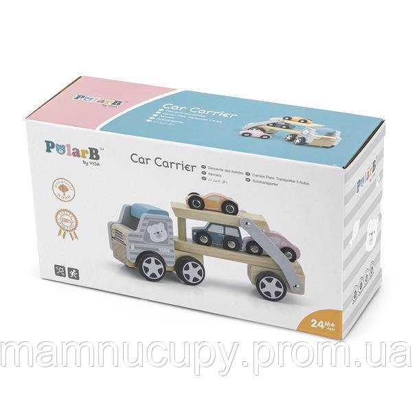 

Деревянная игрушечная машинка Viga Toys PolarB Автовоз (44014, Разноцветный