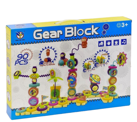 

Детский конструктор на шестерёнках Peng yue toys Gear Block 90 деталей, Разные цвета