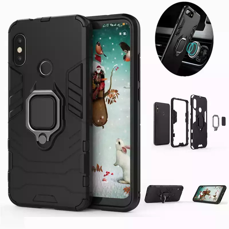 

Бронированный чехол IRON MAN с кольцом под магнит для Xiaomi Mi8 SE, Черный