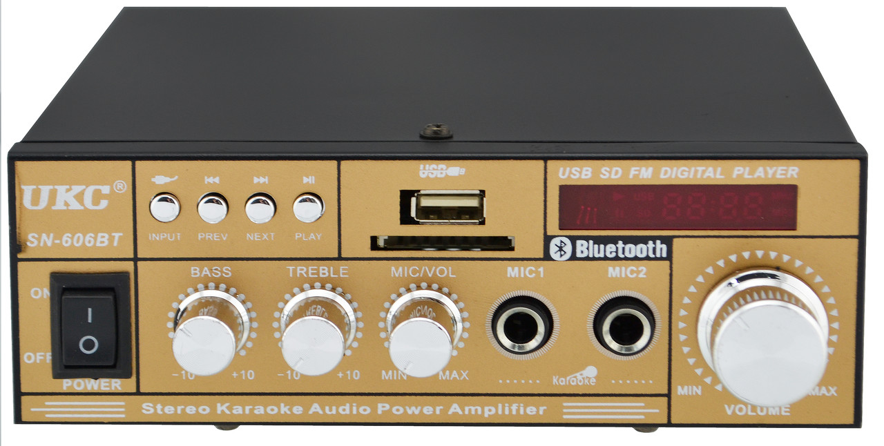 

Усилитель звука UKC SN-606BT с радио и Bluetooth Gold (4826)