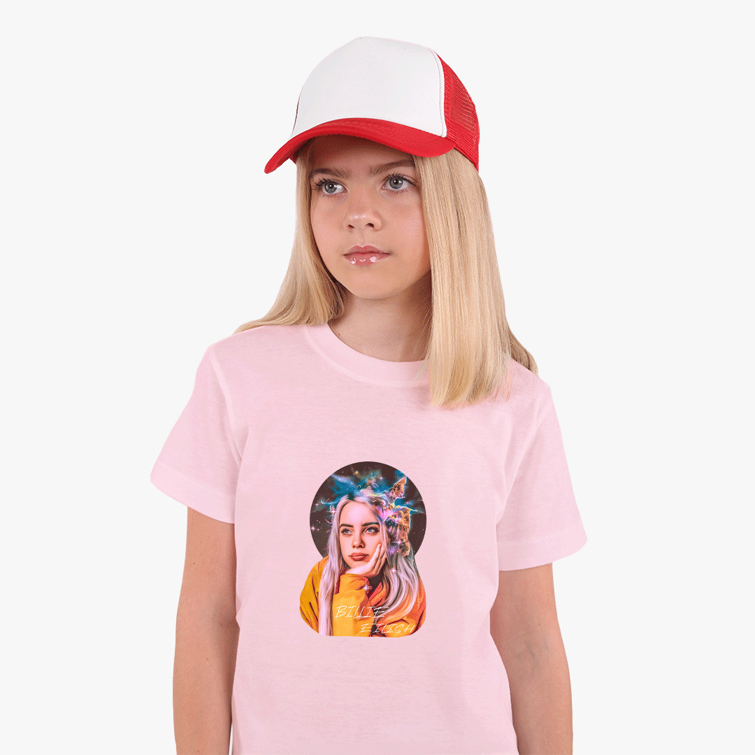 

Детская футболка для девочек Билли Айлиш (Billie Eilish) (25186-1605) Розовый 158
