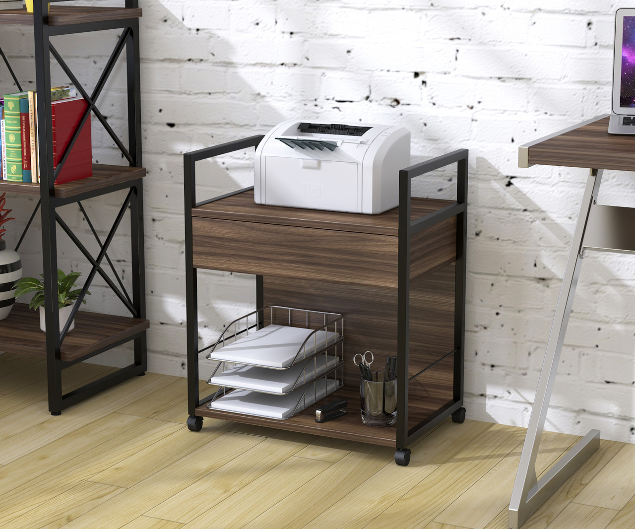 

Тумба мобильная L-540 ЛДСП Дуб Палена (Loft Design TM) Орех Модена