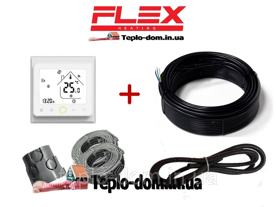 

Кабель для теплого пола Flex 4,5м²- 5,4м²/ 787.5Вт (45м) с WI-FI thermostat TWE02