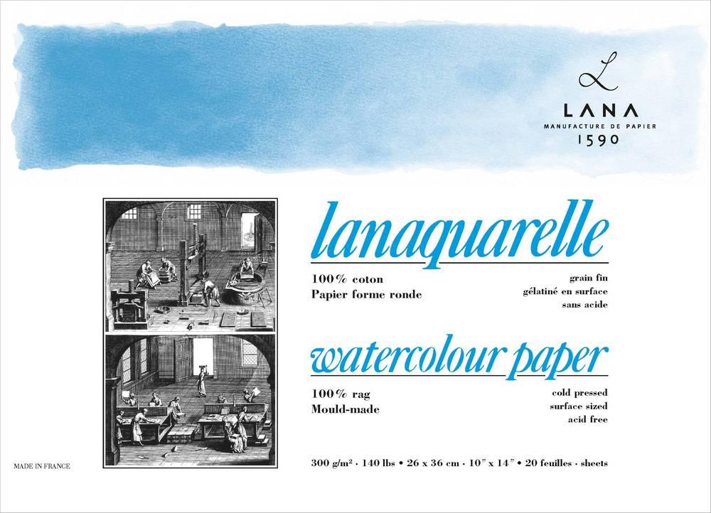 

Бумага акварельная Hahnemuhle Lanaquarelle 300 г/м², CP, 18 x 26 см, 20 листов, склейка