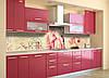 Кухонный фартук Нежные Герберы (виниловая наклейка скинали ПВХ) розовые цветы винтаж Бежевый 600*2500 мм