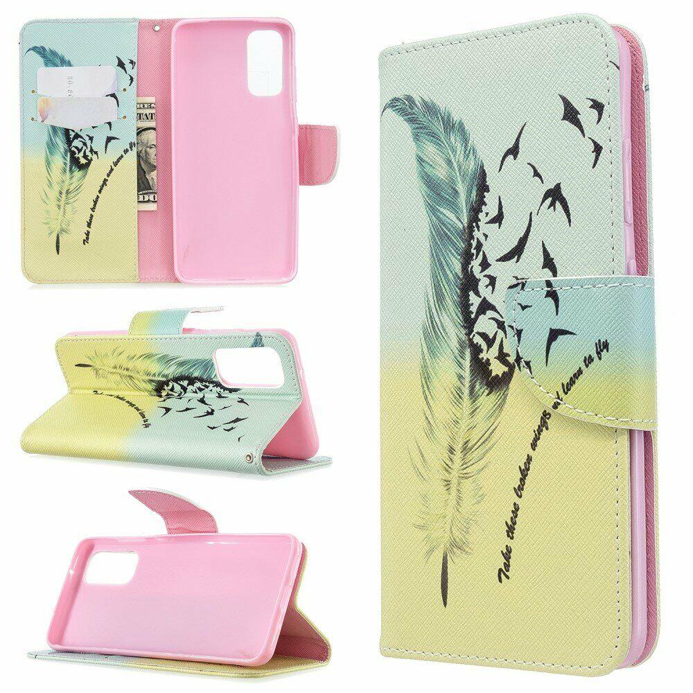

Чехол-книжка Deexe Color Wallet для Samsung Galaxy S20 (G980) - Feather Pattern