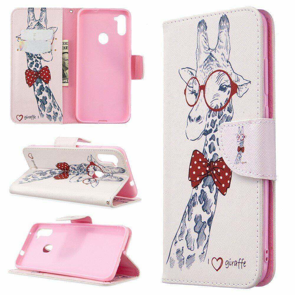 

Чехол-книжка Deexe Color Wallet для Samsung Galaxy A11 (A115) / Galaxy M11 (M115) - Adorable Giraffe Wearing