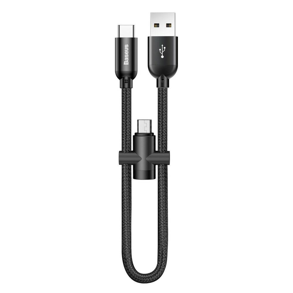 

Дата-кабель BASEUS U-shape Portable 2.4A Type-C + переходник на microUSB