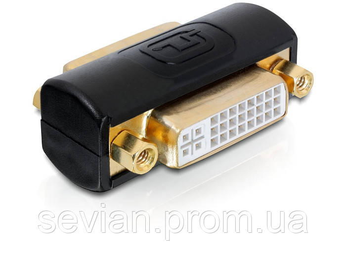 

Перехідник моніторний DVI F/F (адаптер) Delock прямий 24+5 Gold +Screw Nuts Черный(70.06.5225)