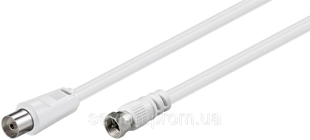 

Кабель антенний RF:F-Coaxial M/F Goobay 5 м 75 Ohm 2xShielded D=5.0мм Белый(75.01.1831)