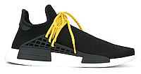 Мужские Кроссовки Adidas x Pharrell Williams Human Race NMD "Black Yellow" - "Черные Желтые Белые"(Копия ААА+)