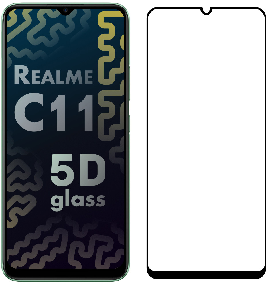 

5D стекло Realme C11 (Защитное Full Glue)