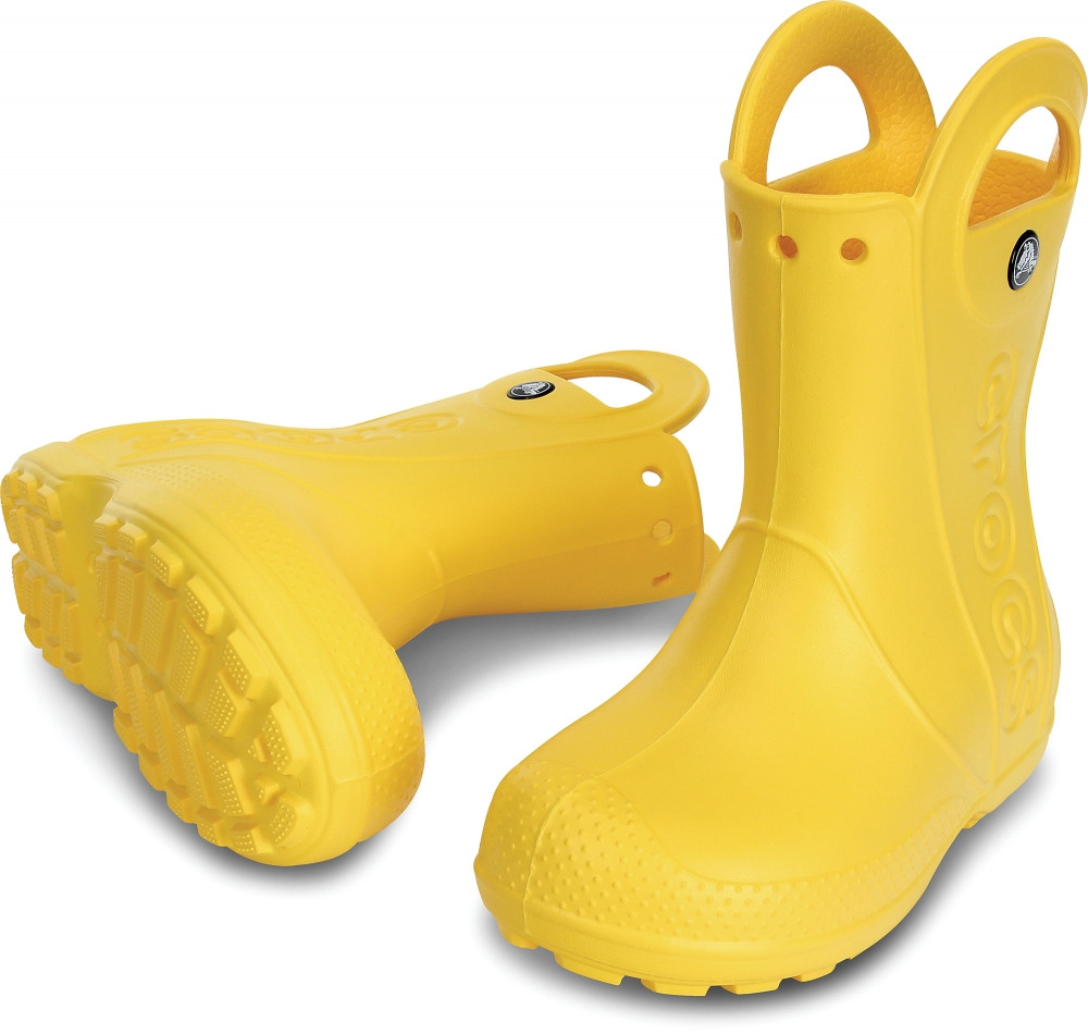 

Детские резиновые сапоги (дождевики) Crocs Handle It Rain Boot Kids, оригинал (12803) желтый, 25