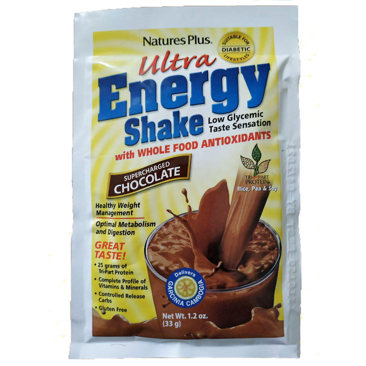 

Заменитель Питания, Вкус Шоколада, Chocolate Ultra Energy Shake, Natures Plus, 264 гр