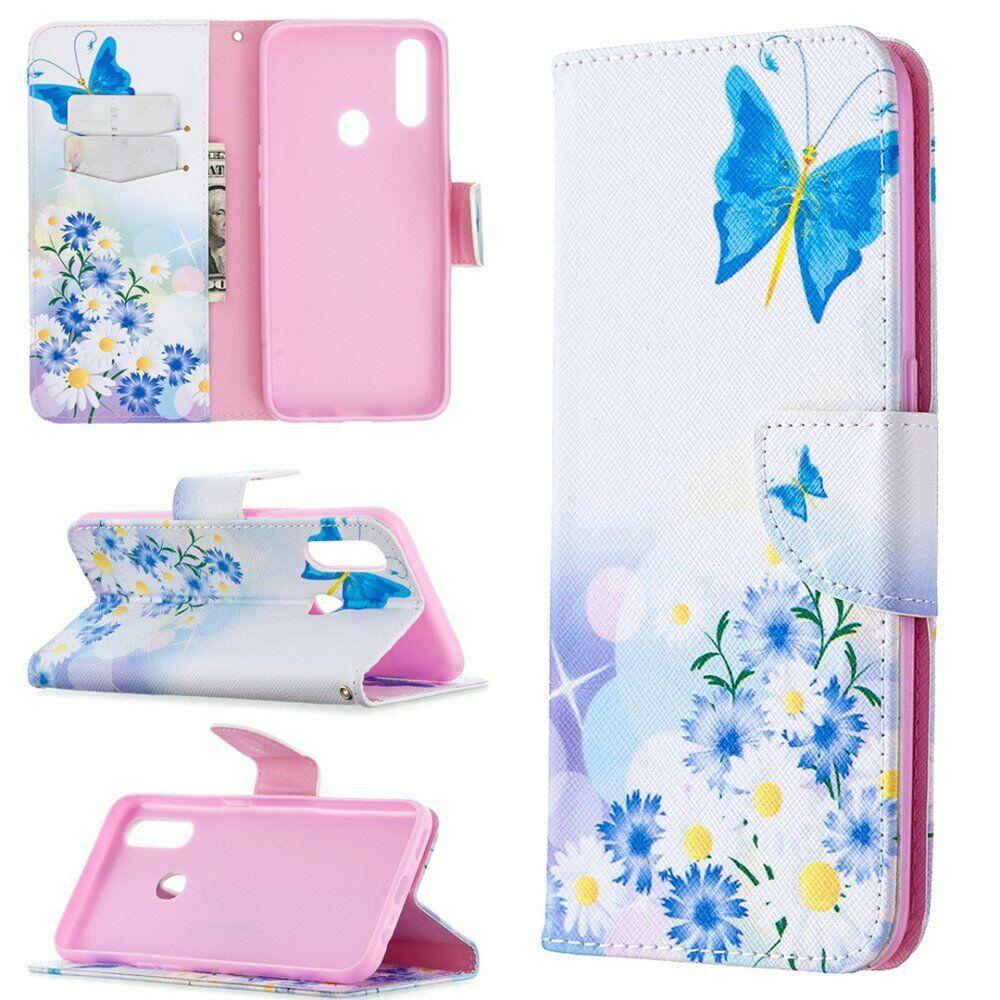 

Чехол-книжка Deexe Color Wallet для OPPO A31 - Blue Butterfly and Flowers