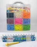 Четырех ярусный набор резинок для плетения браслетов 10000 резиночек с профессиональным станком
