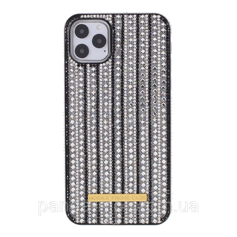 

Силиконовый чехол на iPhone 11 PRO украшенный стразами, Precious Case, Серебристый