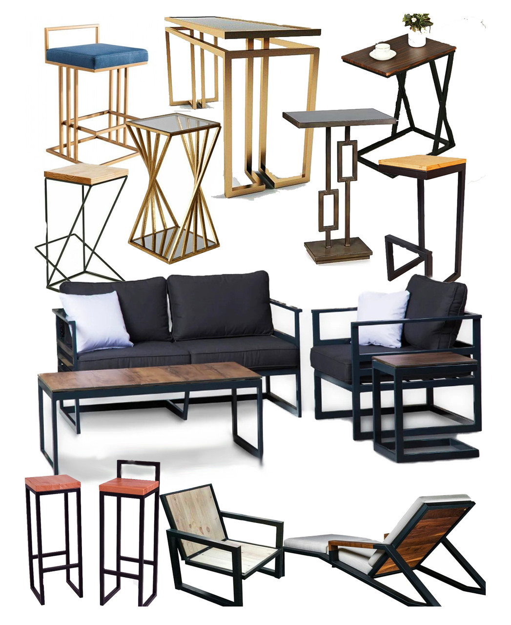 Барный стол и стулья из металла в стиле ЛОФТ Лофт подойдет для баров, кафе, кухни и просто Вашего дома, фото 1