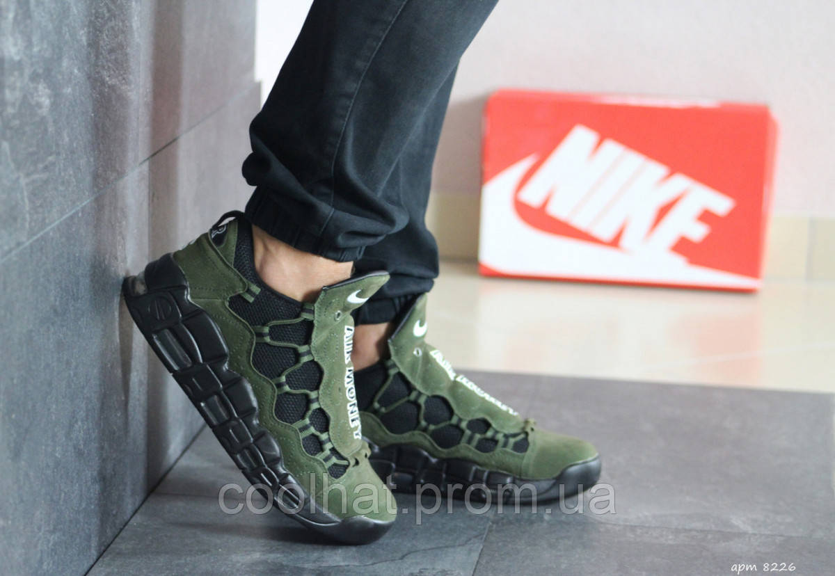 

Кроссовки мужские Nike Air More Money темно зелені ( нубук ) , верх: Кожа нубук , ( ! Наличие►: 41 44 45 ◄)