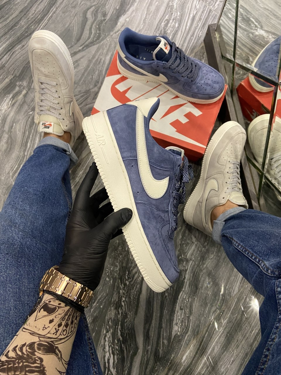 

Кроссовки Nike Air Force Luxury Suede Blue 44, Разноцвет