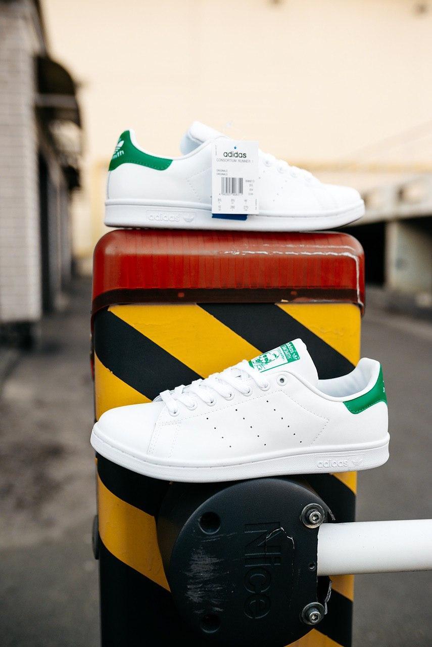 

Мужские кроссовки Adidas Stan Smith «White Green» / Адидас Стэн Смит Белые Зеленые, Белый