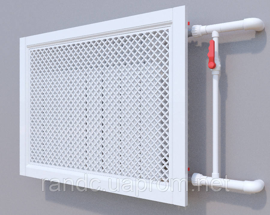 

Декоративная решетка на батарею SMARTWOOD | Экран для радиатора | Накладка на батарею Решетка с крышкой, Грунтованная, 600*600