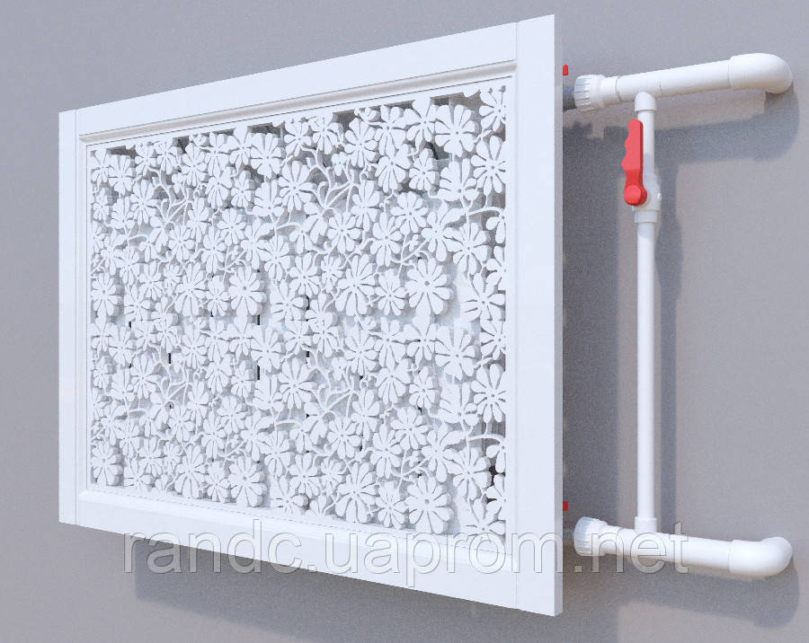 

Декоративная решетка на батарею SMARTWOOD | Экран для радиатора | Накладка на батарею Решетка с крышкой, Покраска RAL, 600*300