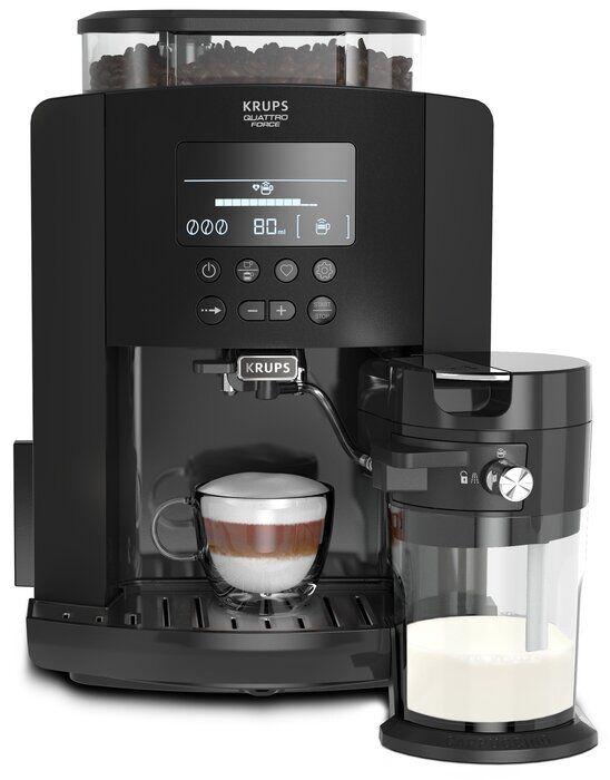 

Кофемашина Krups EA819N10 Arabica Latte, 5 рецептов, 1.7 литра, черный