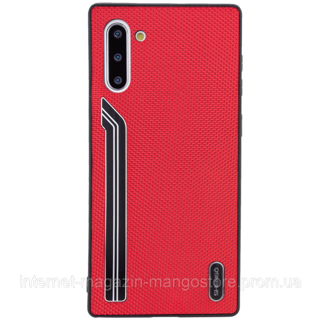 

TPU чехол SHENGO Textile series для Samsung Galaxy Note 10, Красный