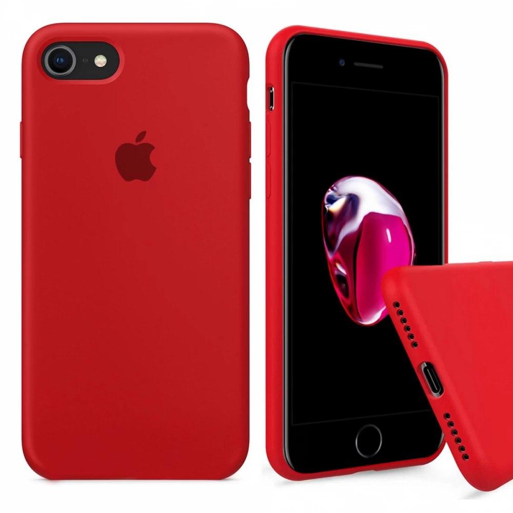 

Чехол для Apple iPhone 8 Silicone Case Red чохол накладка с закрытым низом на эпл айфон 8 красный червоний