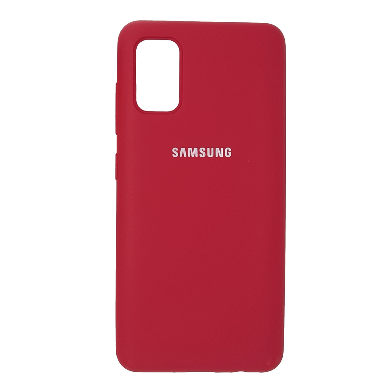 

Чехол для Samsung A41 / A415 силиконовый противоударный Silicone Case розово-красный