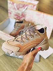 Женские кроссовки в стиле Dior D-connect Beige, Диор, фото 3