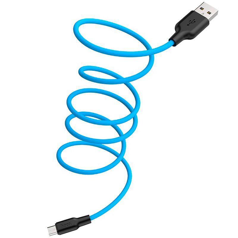 

USB Cable Hoco X21 Silicone MicroUSB Black/Blue 1m