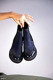 Синие ботинки Челси на низком ходу демисезонные женские, фото 10