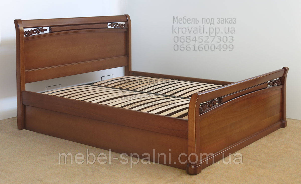 Ліжко двоспальне дерев'яні з підйомним механізмом "Христина" kr.ks7.1