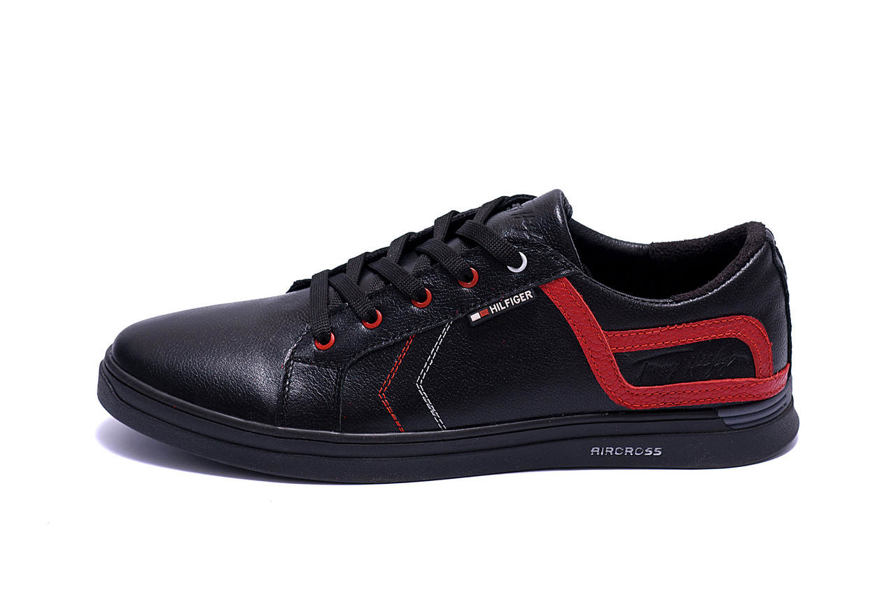 

Мужские кожаные кеды T.Hilfiger Aircross Black (реплика)