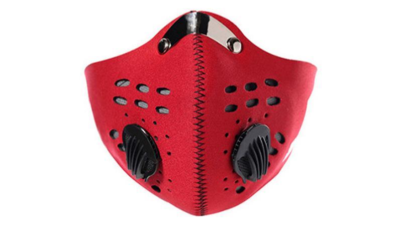 Многоразовая маска респиратор N95 с двумя клапанами красная (16952)