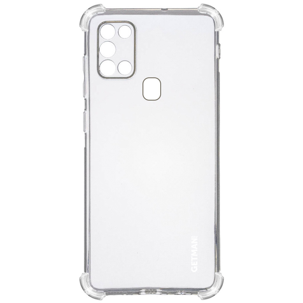 

TPU чехол GETMAN Ease logo усиленные углы для Samsung Galaxy A21s, Прозрачный / transparent