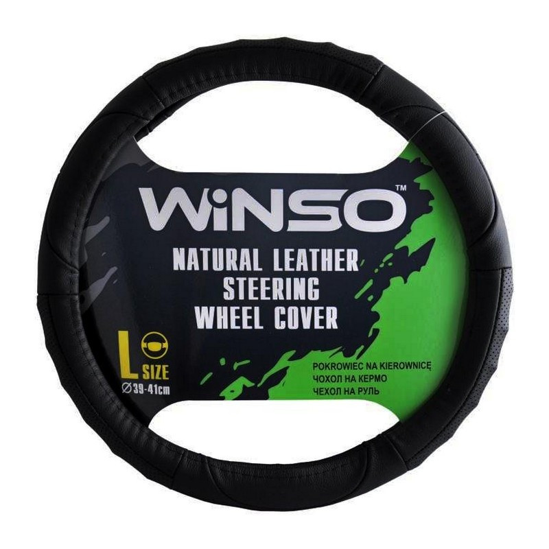 

Чехол на руль Winso черный кожа L (39-41 см) (141430)