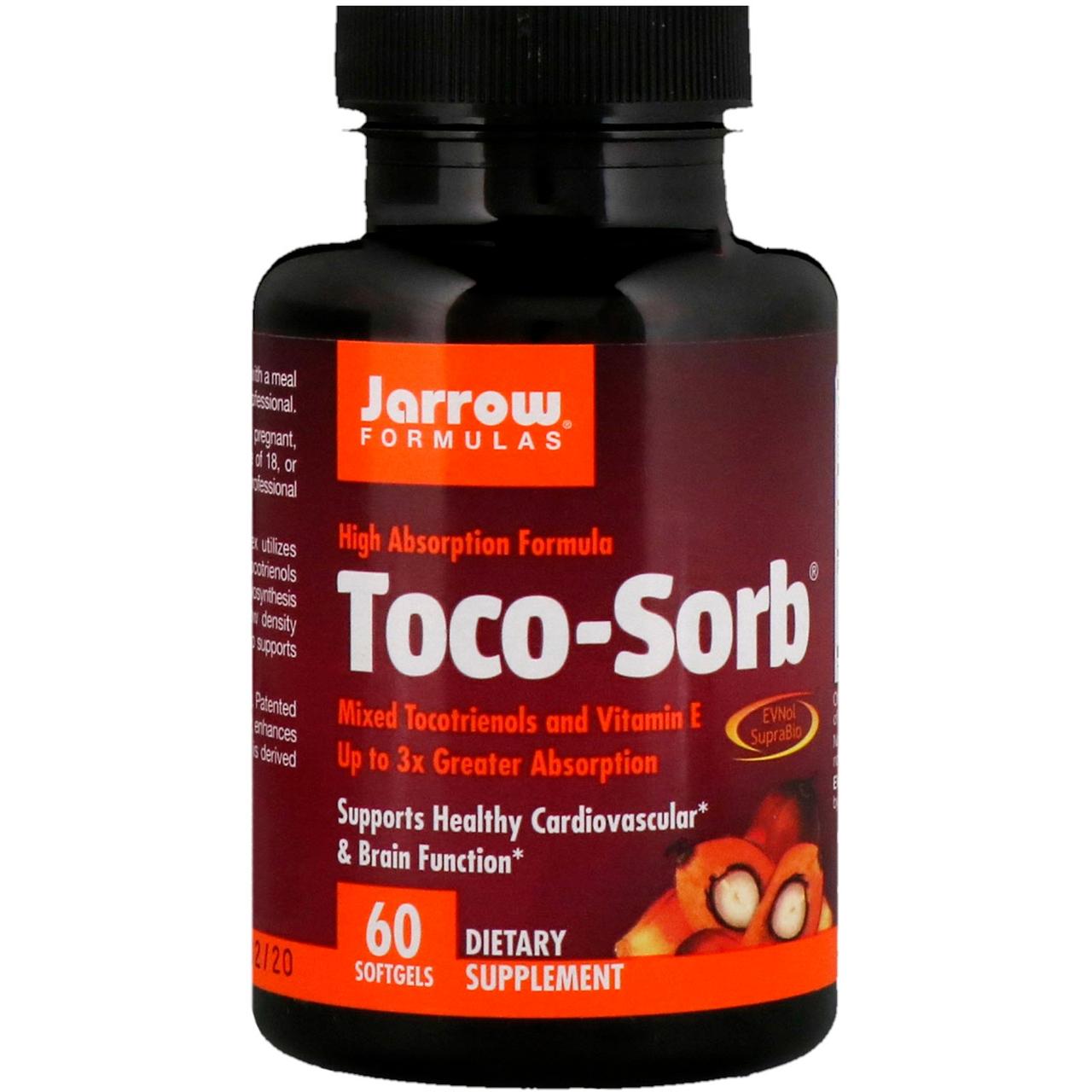 

Jarrow Formulas, Toco-Sorb, смесь токотриенолов и витамина Е, 60 мягких таблеток