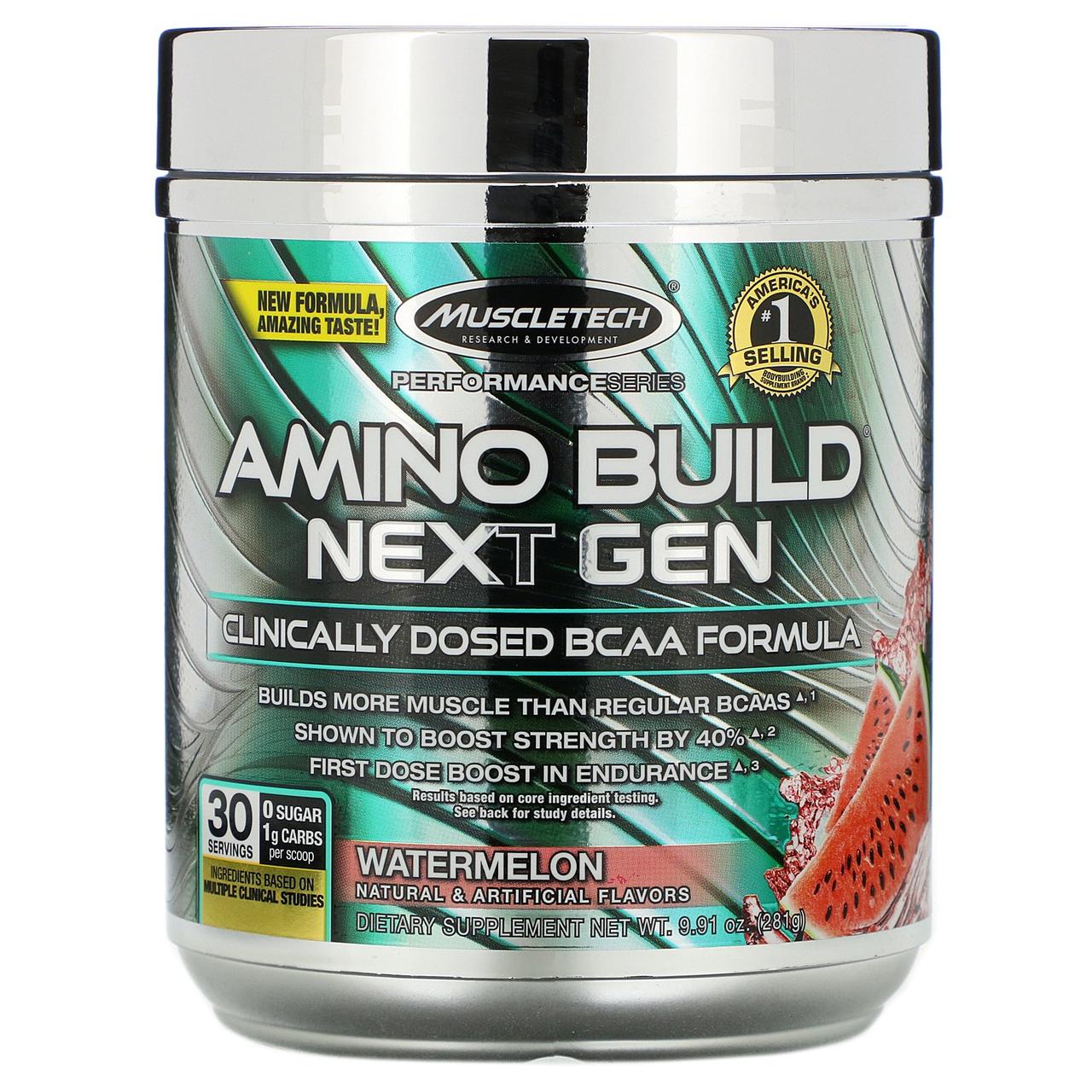 

Muscletech, Amino Build Next Gen, аминокислоты нового поколения, арбуз, 281 г (9,91 унции)